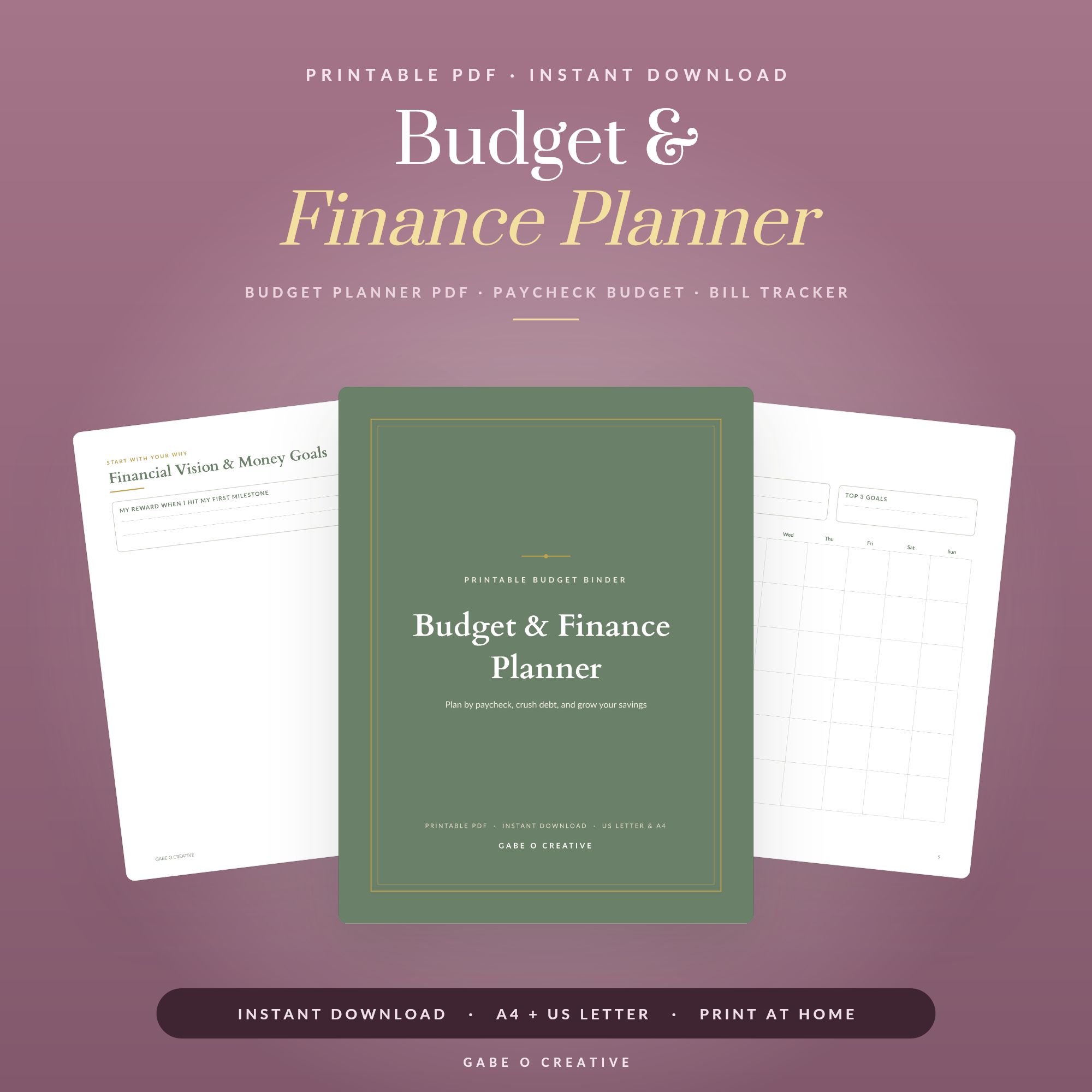 budget and finance printables collection