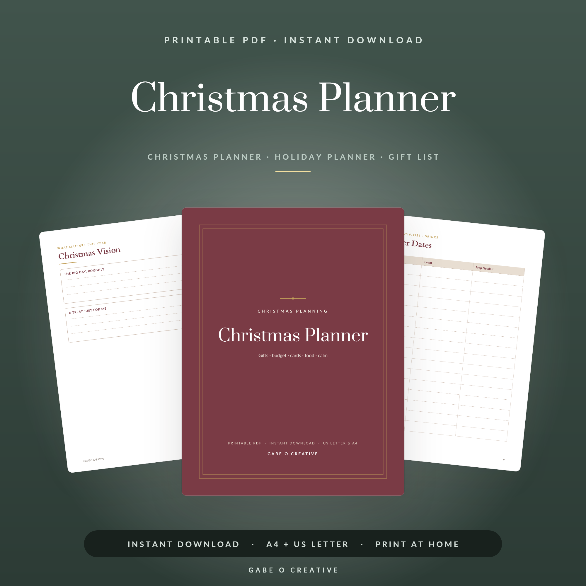 christmas gift budget sheet and laptop on a table