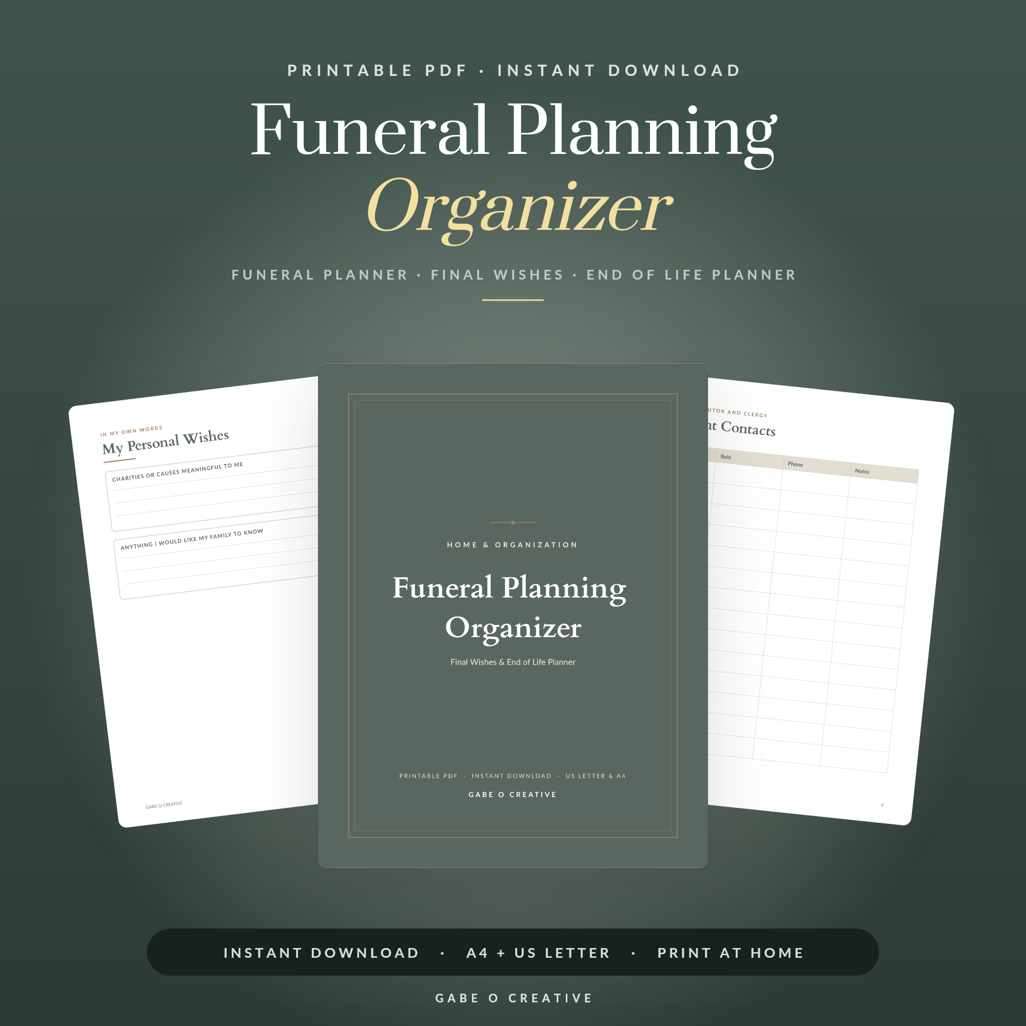 Funeral Planning Organizer