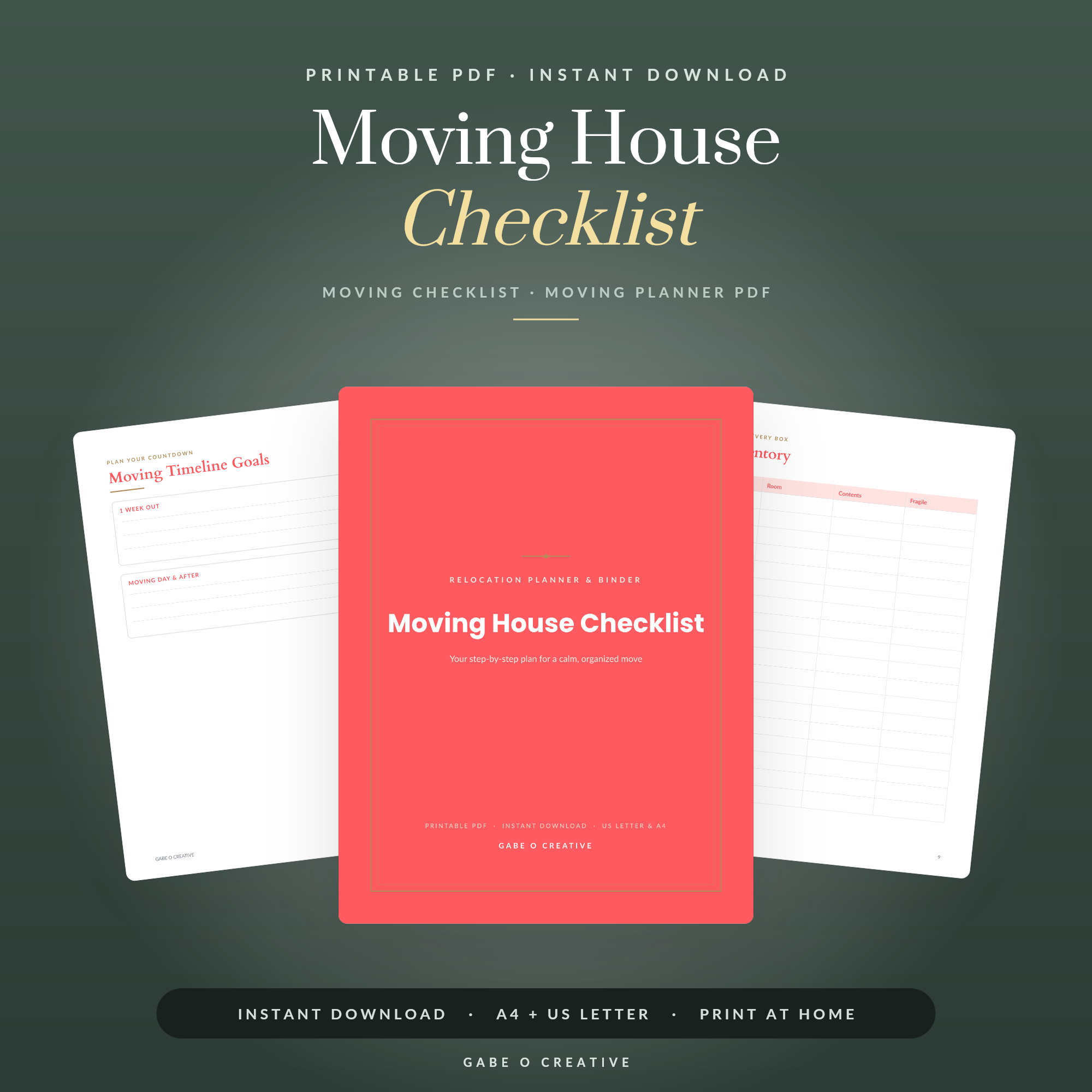 tall home inventory checklist flat lay