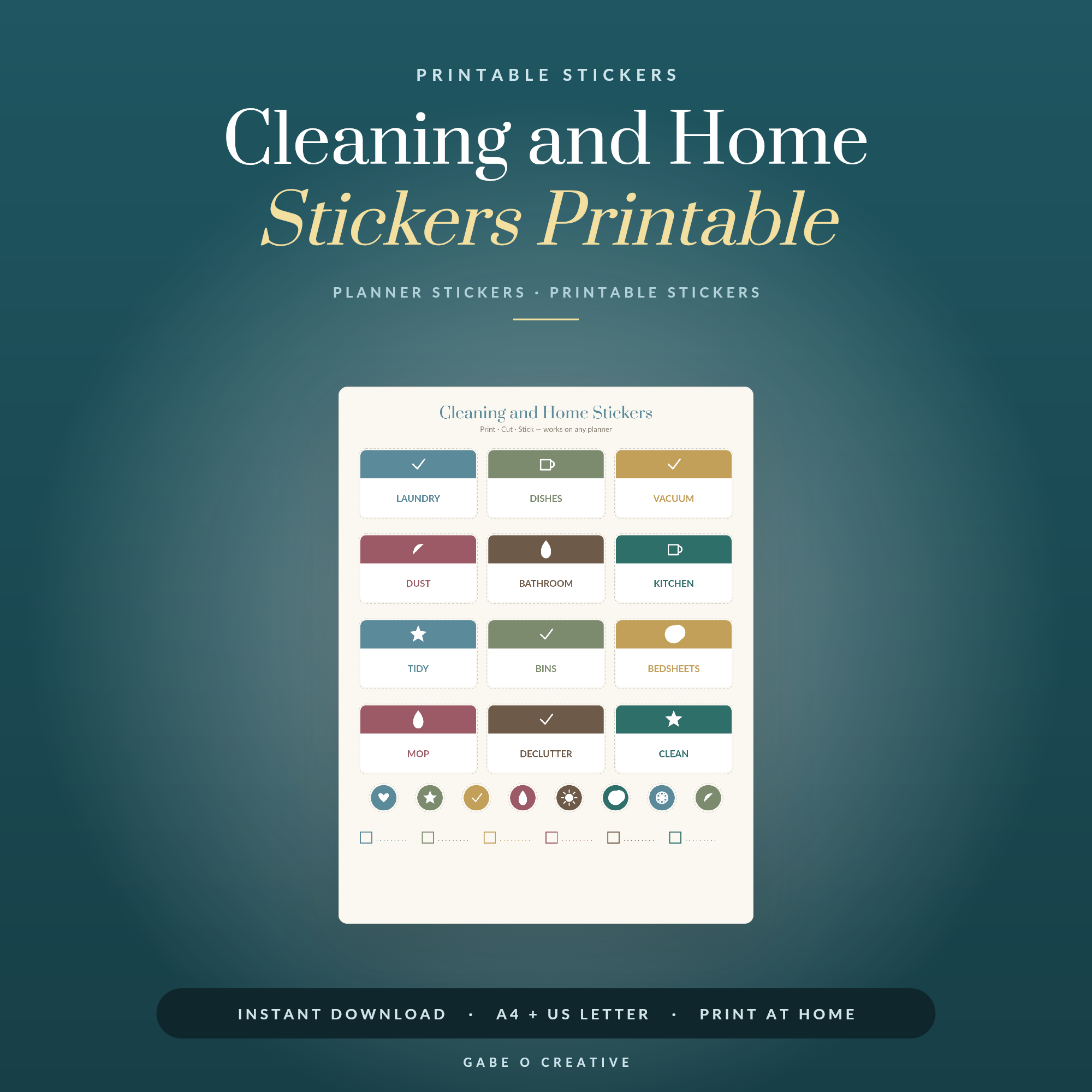 Cleaning and Home Stickers Printable