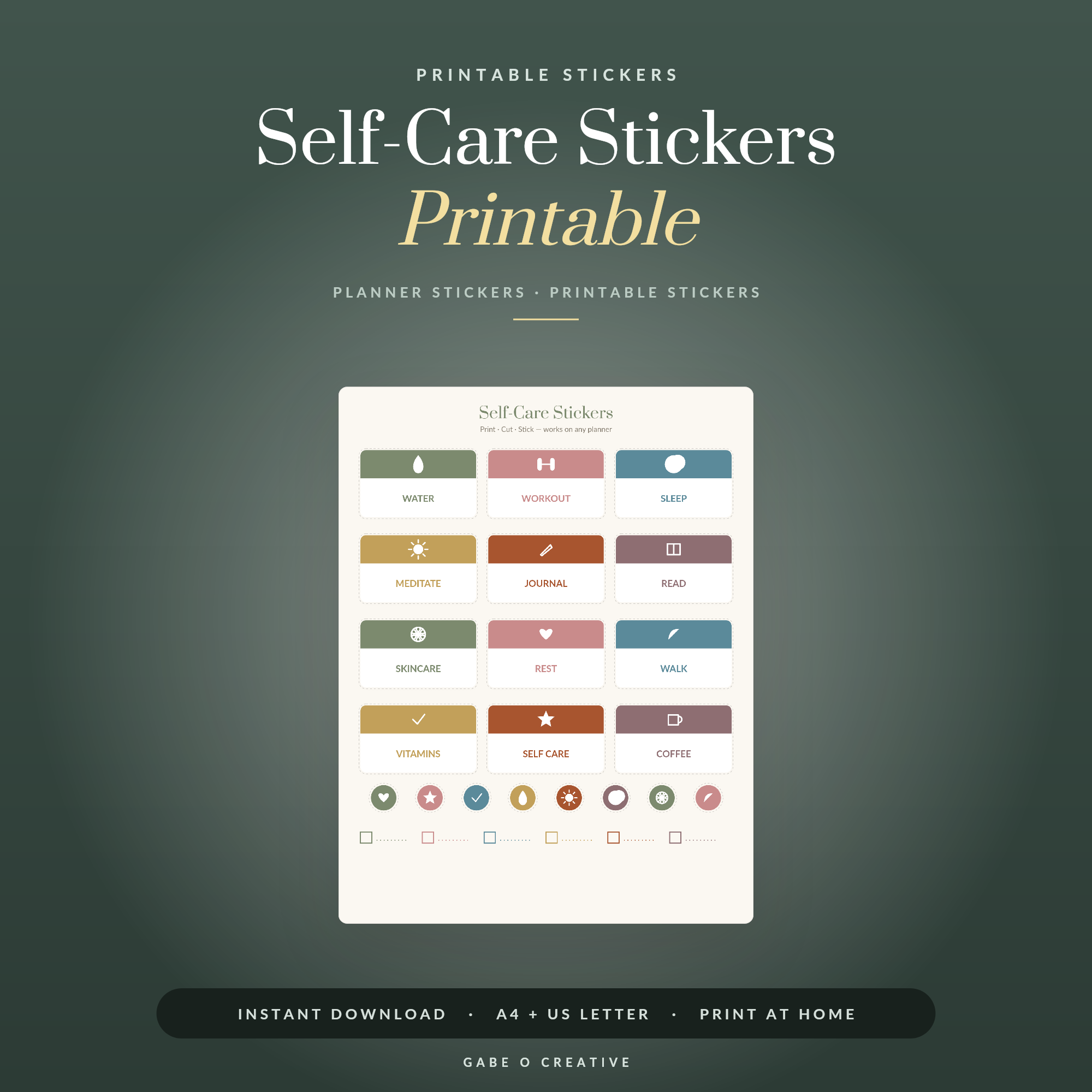 sticker sheets and planner spread