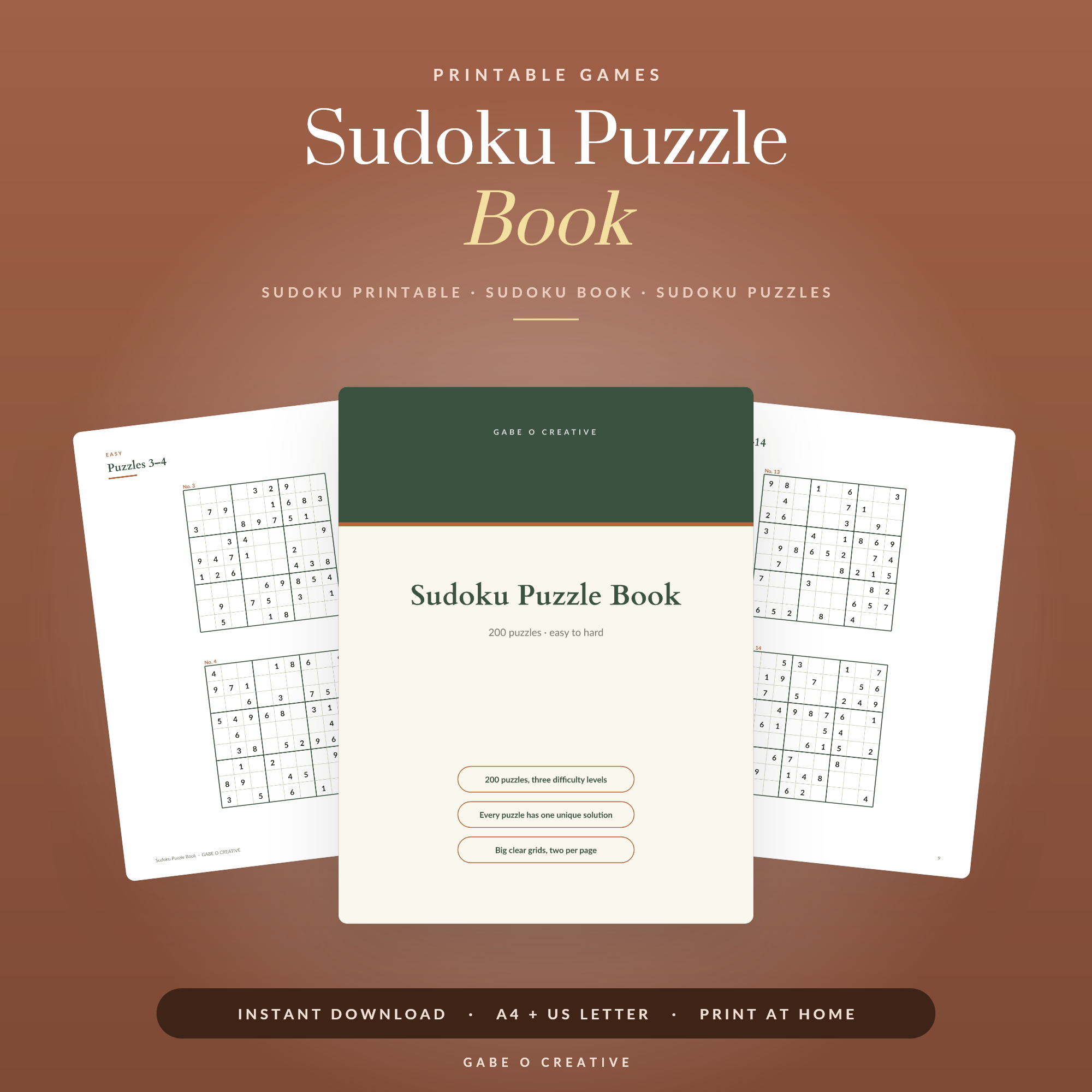 tall sudoku puzzle book flat lay