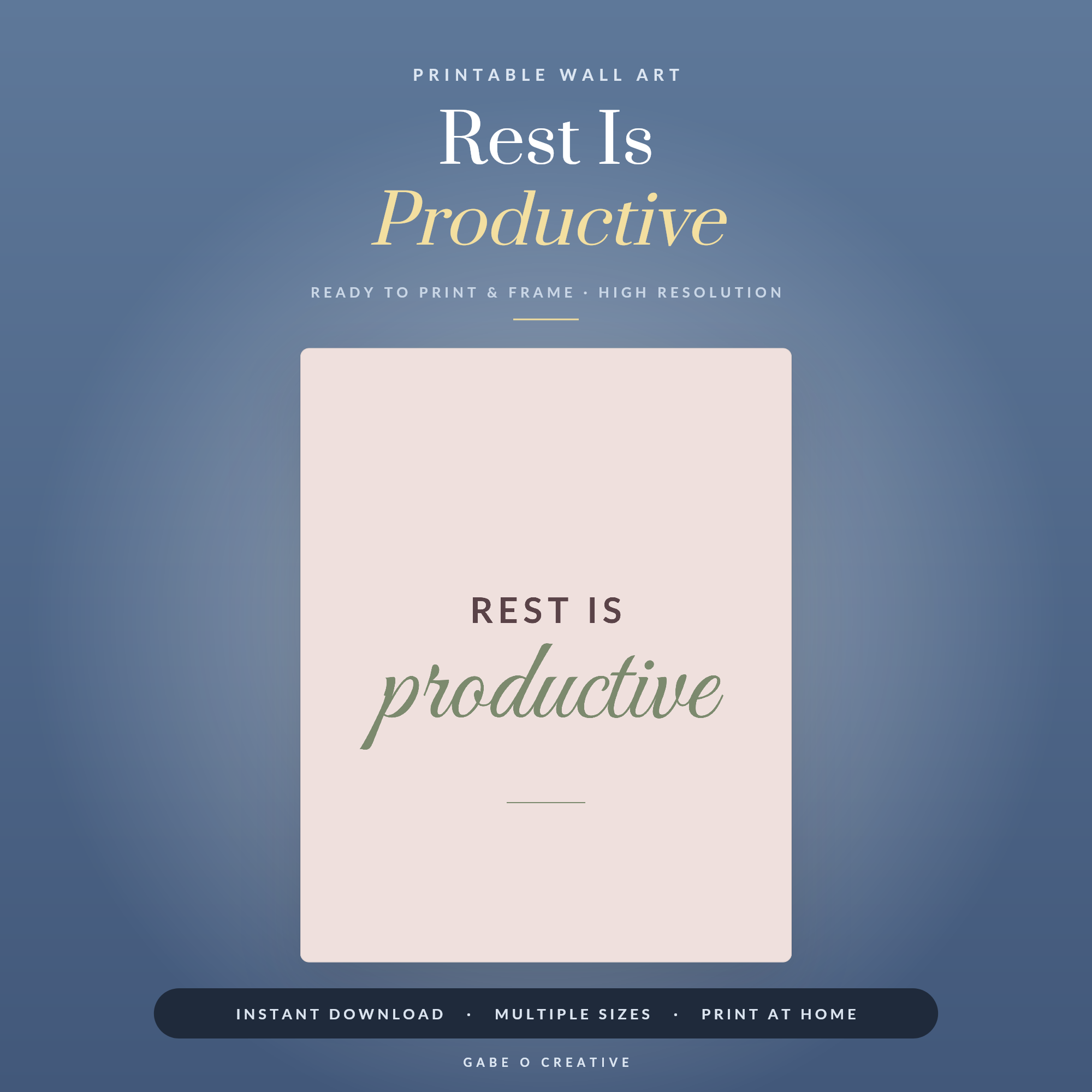 Rest Is Productive