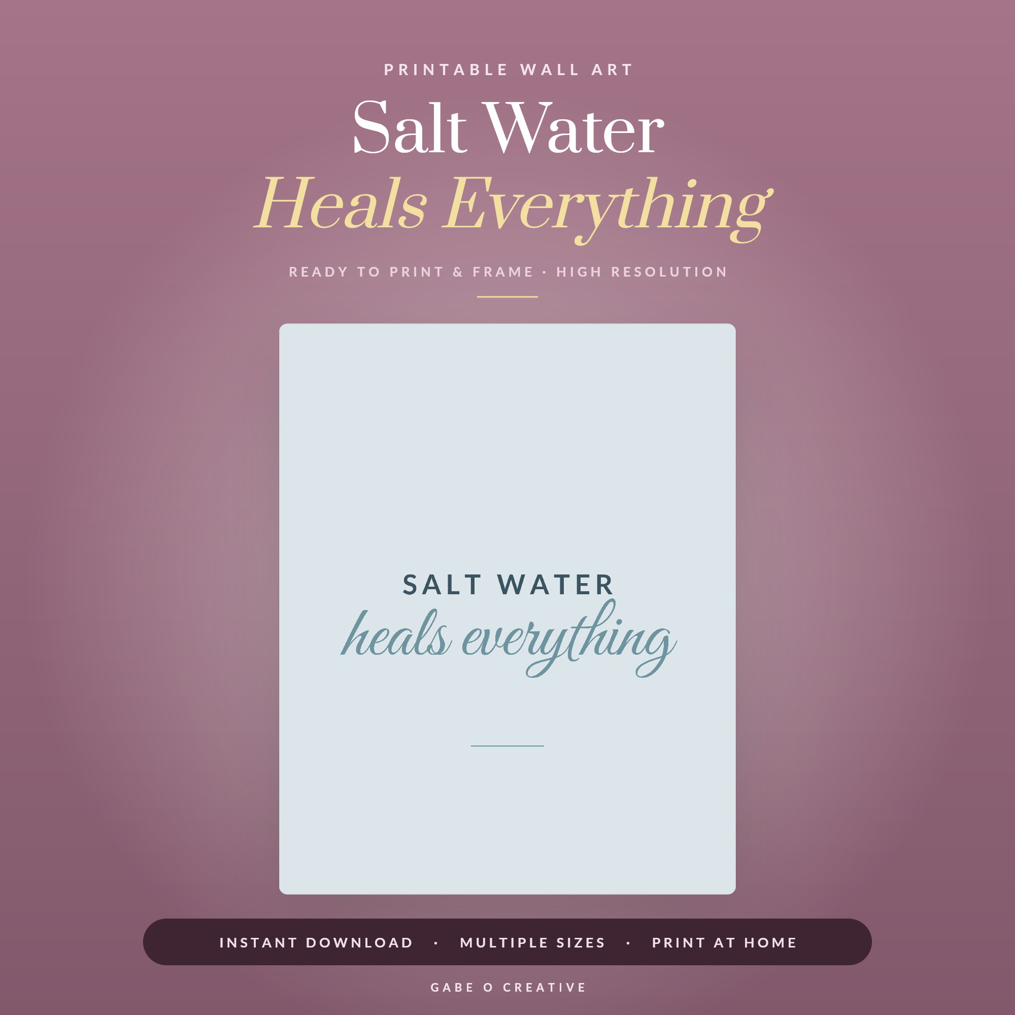 Salt Water Heals Everything