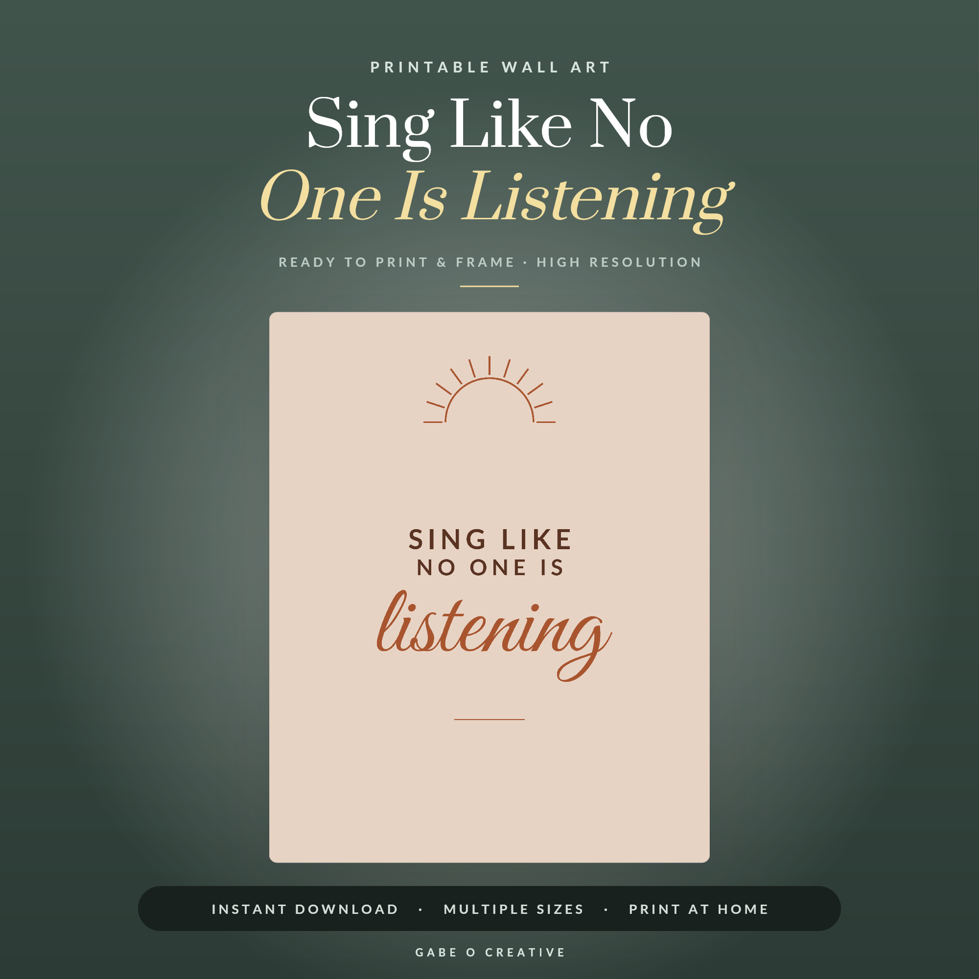Sing Like No One Is Listening