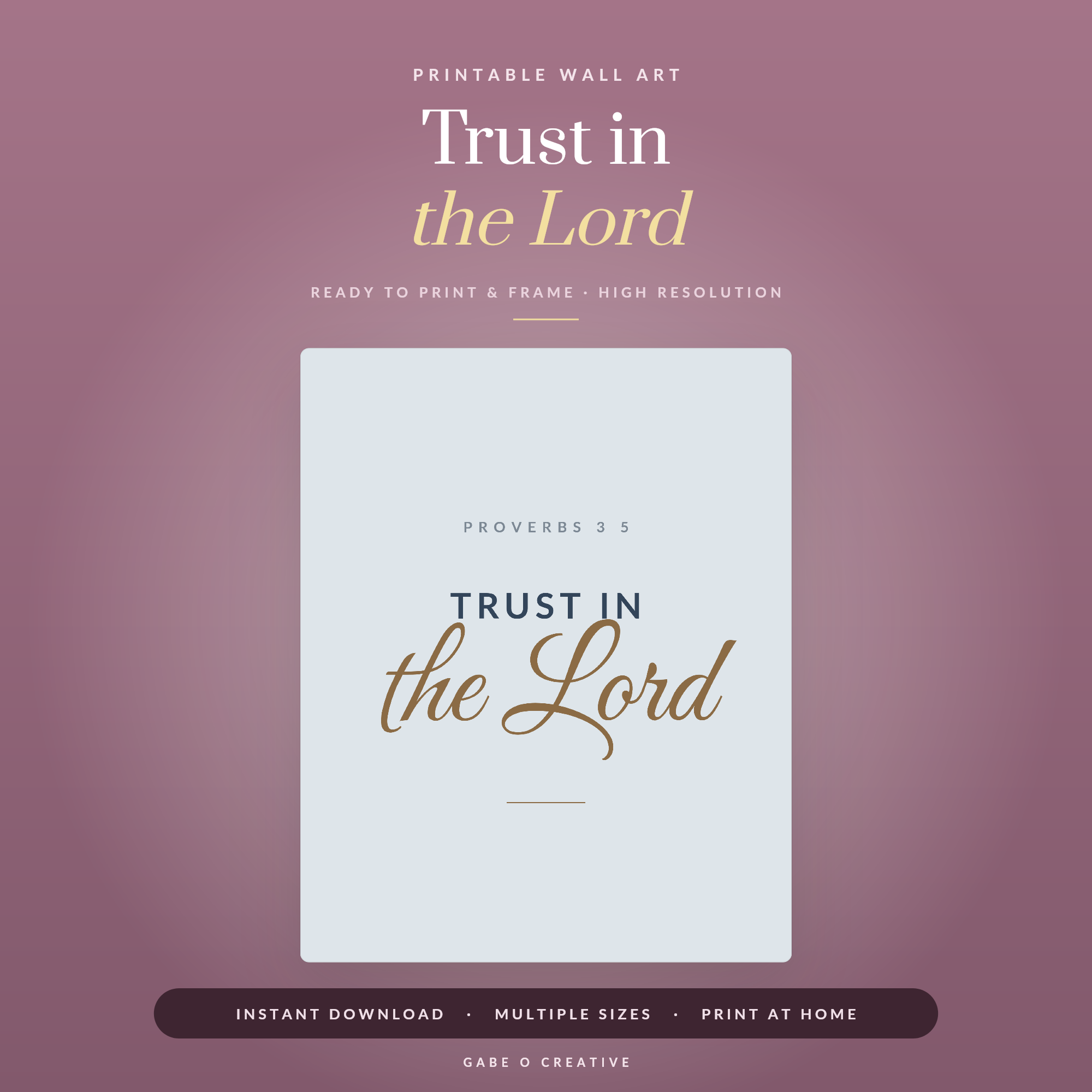 Trust in the Lord