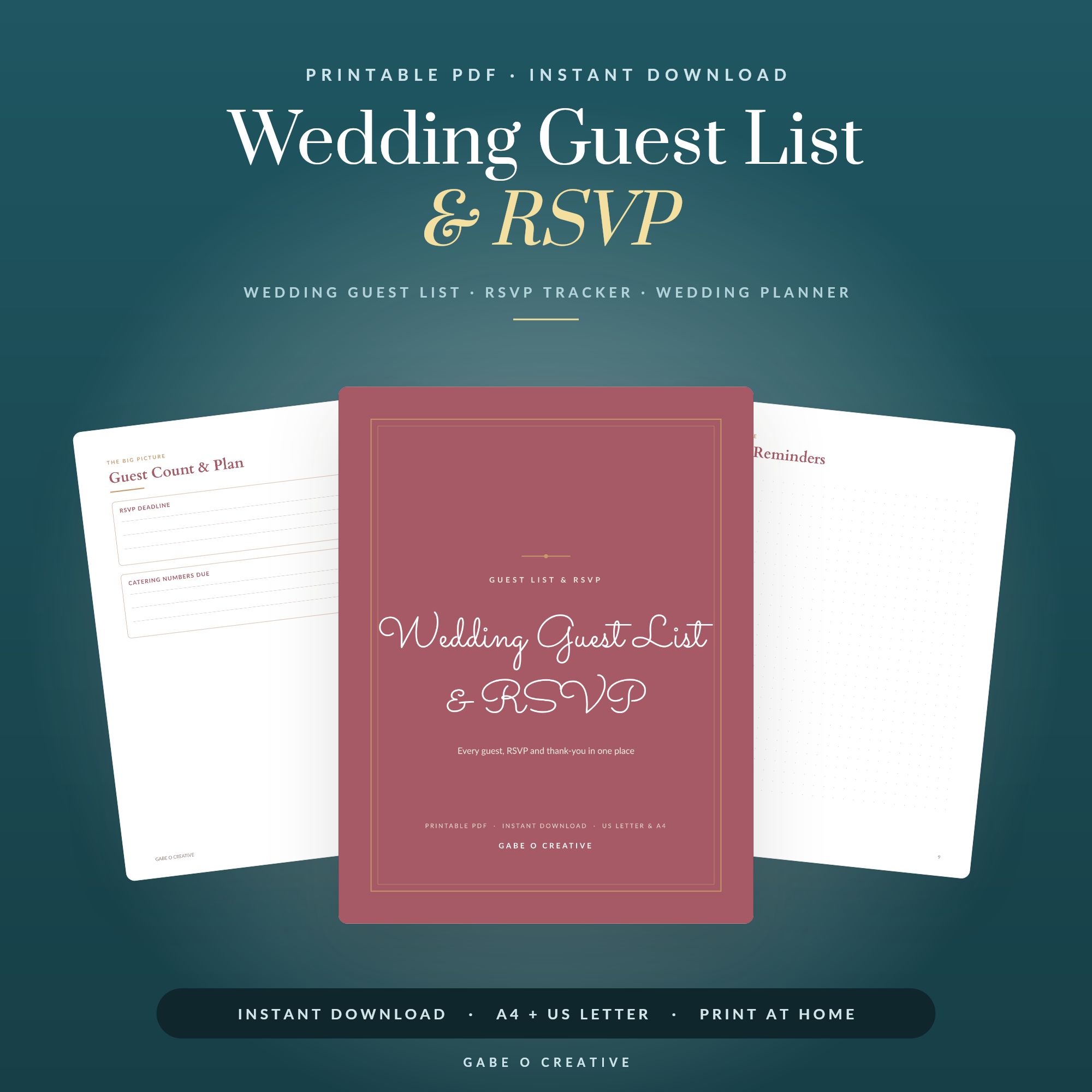 wedding planning printables collection