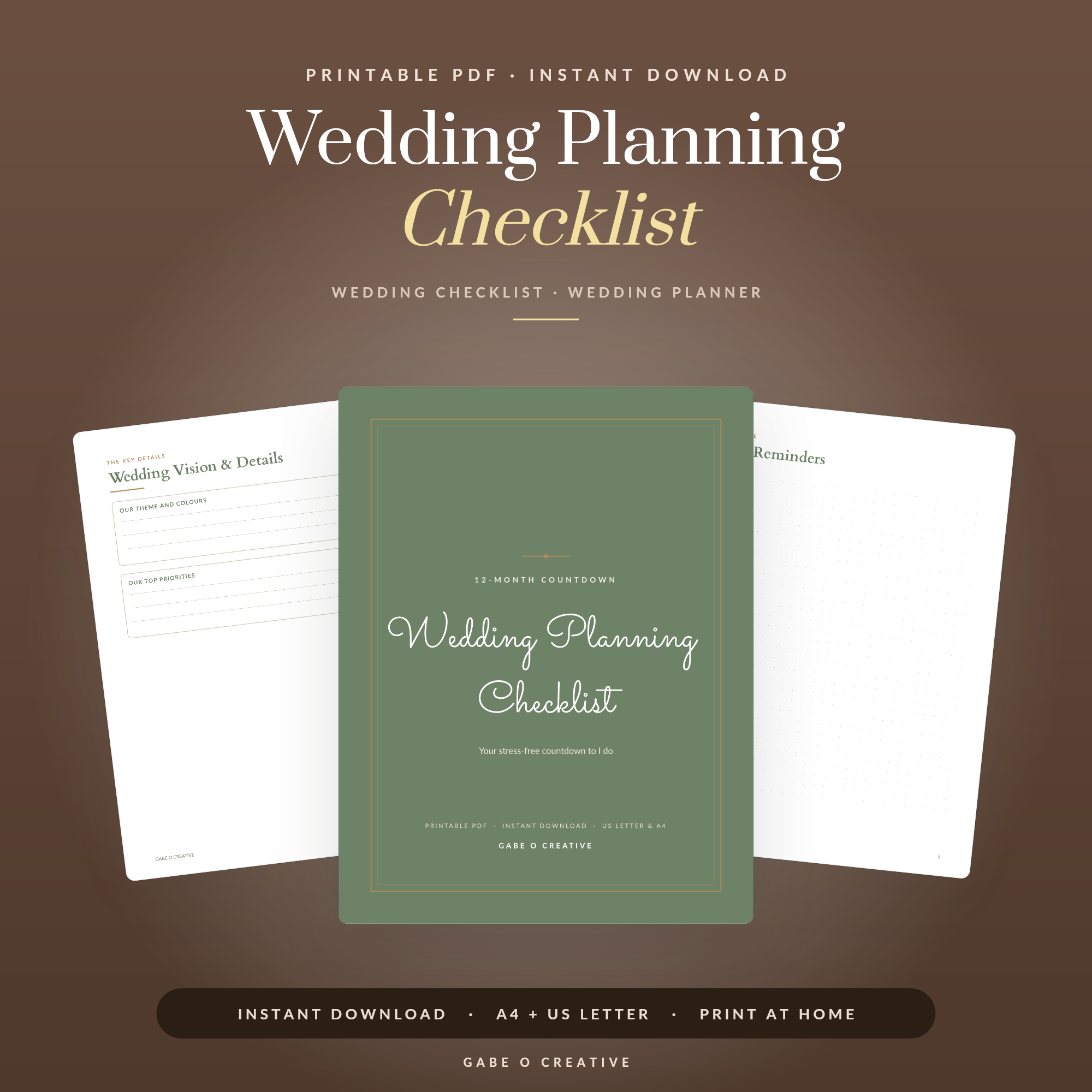 tall wedding planning checklist flat lay