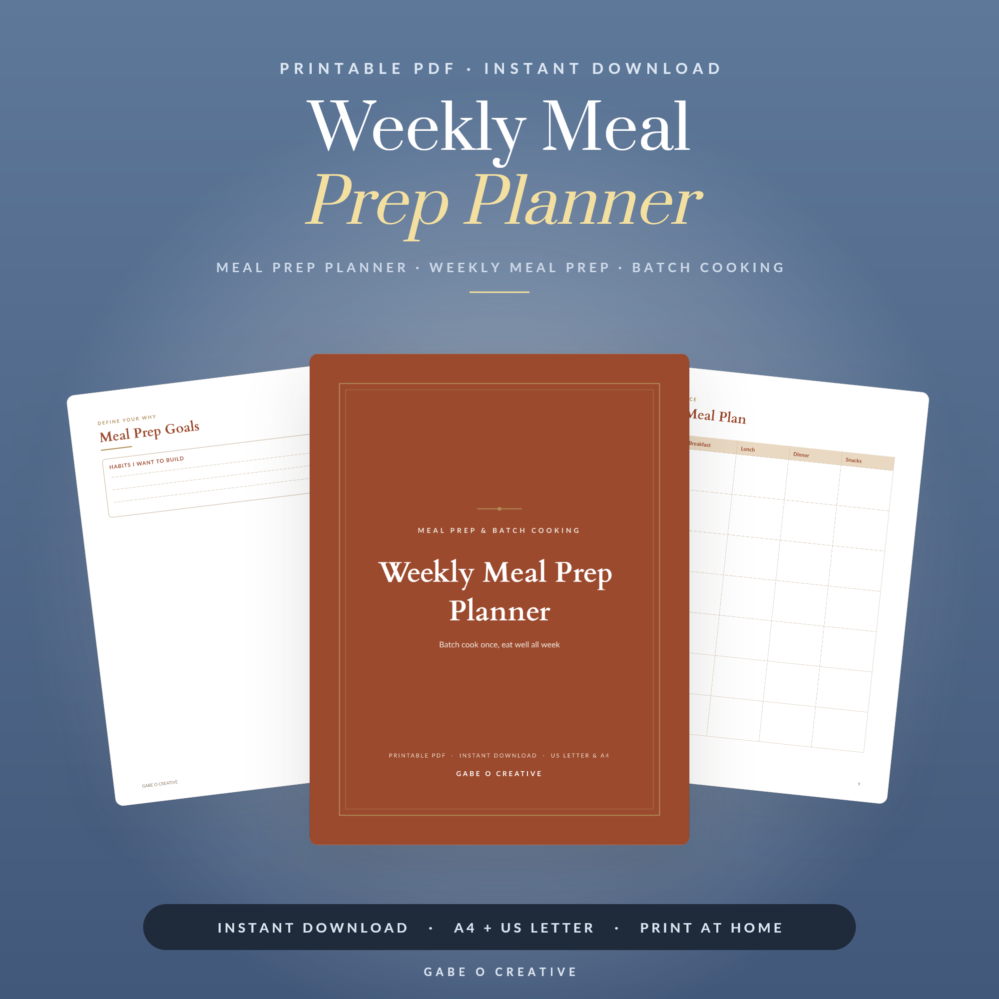 tall meal planner flat lay