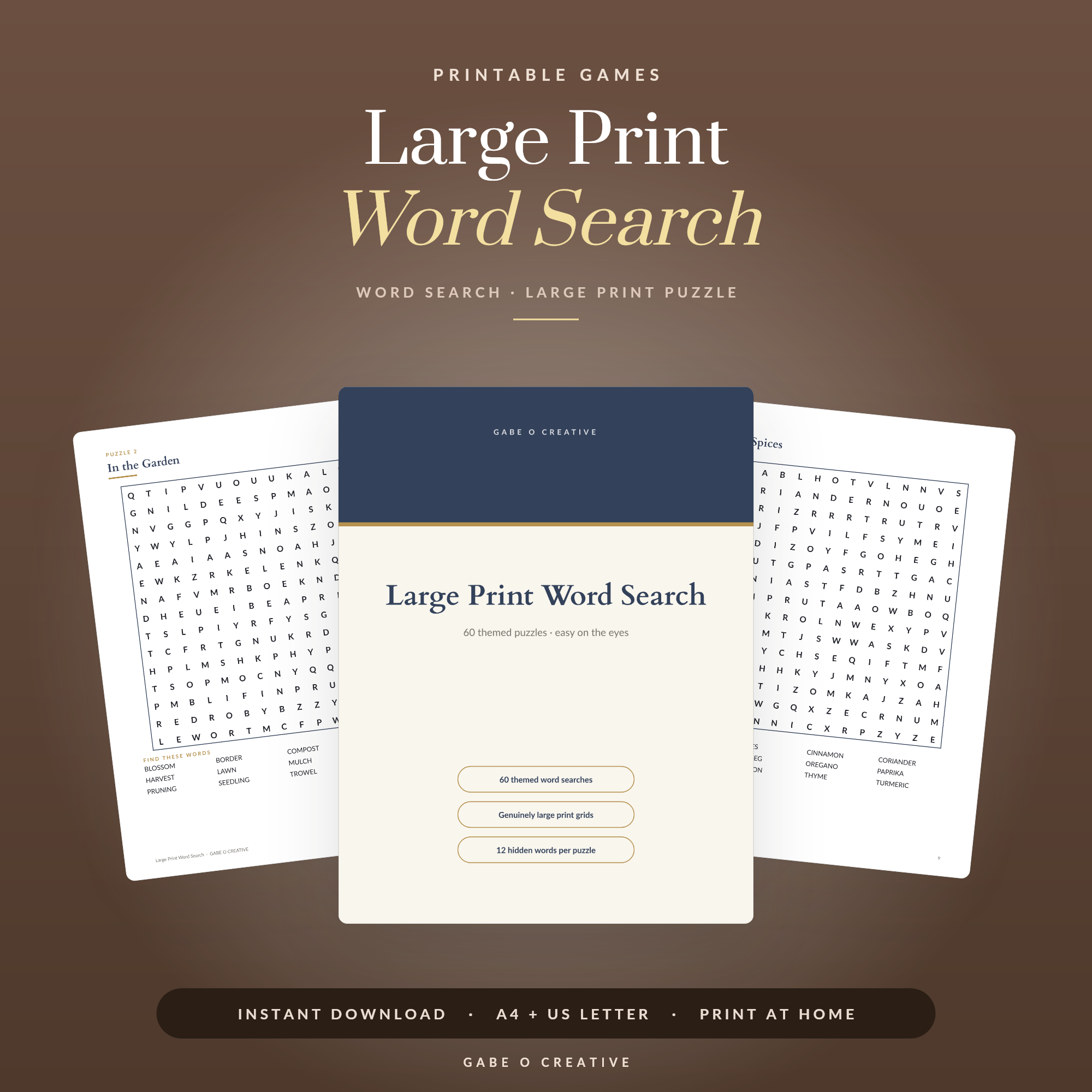 Large Print Word Search